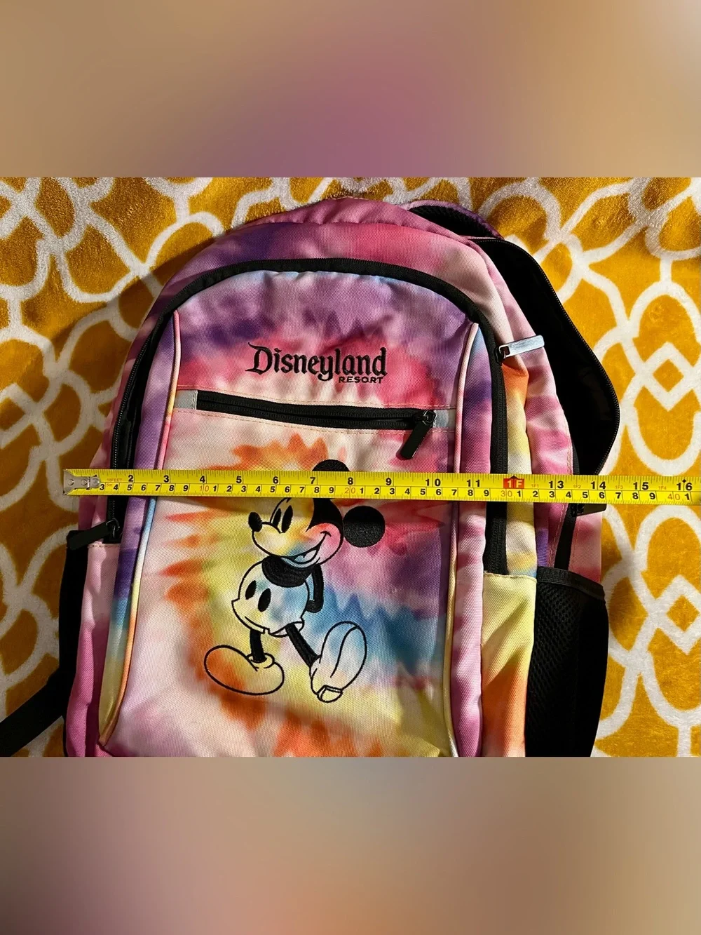 Disneyland Resort Mickey Mouse Tie-Dye Medium Backpack Pink Purple Black